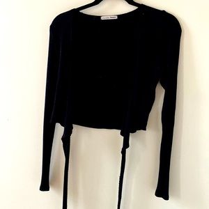 Reformation black wrap sweater